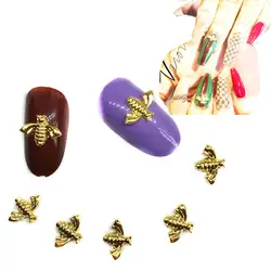 40 шт. пчела дизайн ногтей украшения 3d Kawaii животных талисманы Dekors Bling насекомых Nailart поставки металлические украшения на гвозди дизайн