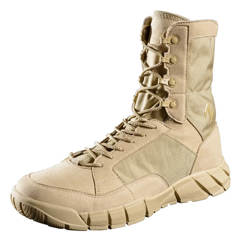 

Male Outdoor High Tube Lightweight Sports Hiking Climbing Boots Shoes Men Desert Jungle Tactical Combat Breathable Boot Sneakers