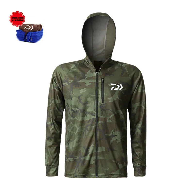 

Outdoor Ice Fishing Clothing Coat Summer Spring Men Fishing Jacket Quick-dry Fishing Clothes Hiking Camping Clothing Gift Towel