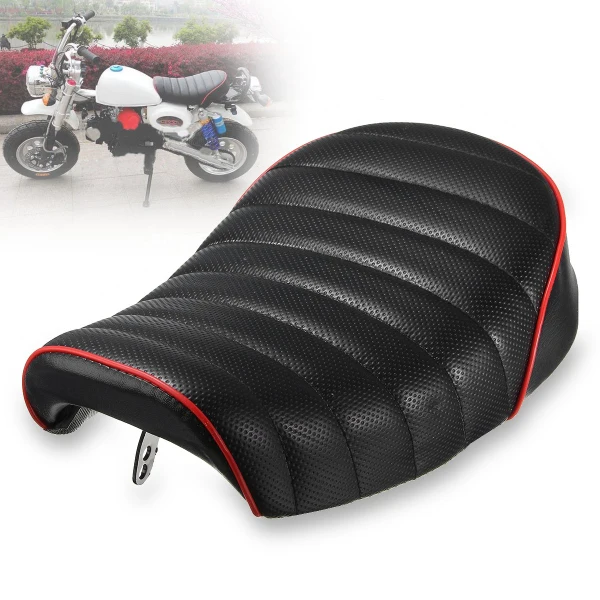 Vintage Style Hump Cover Motorcycle Racer Seat Soft Black For Honda