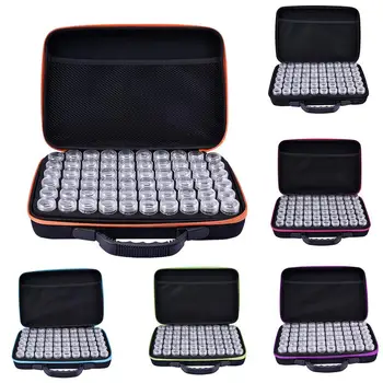 

60 Slots Diamond Embroidery Box Diamond Painting Accessory Case Clear Plastic Beads Display Storage Boxes Zipper Design