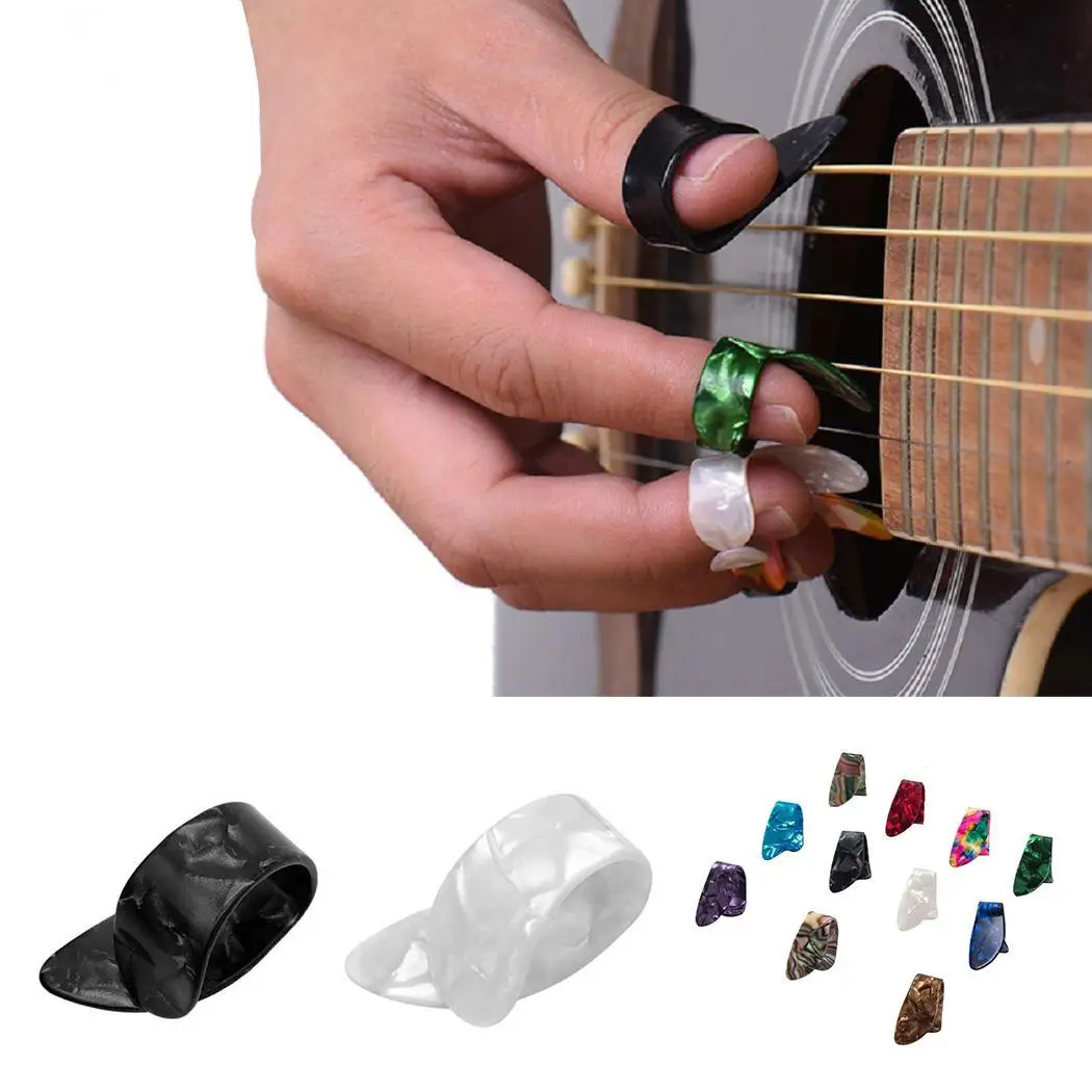 1 шт. палец для большого пальца гитарный медиатор для акустического электрического гитарра случайный цвет