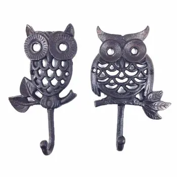 

1pc Cast Iron Wrought Iron Door Back Hook Owl European Retro Wall Hanging Door Back Coat Hook Decoration