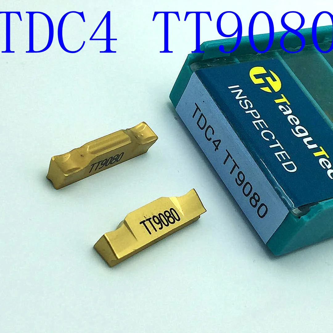 

TaeguTec Carbide Cutting Blade TDC4 TT9080 4mm Grooving Tool Metal Lathe Tool Turning Insert, Milling Machine Accessories