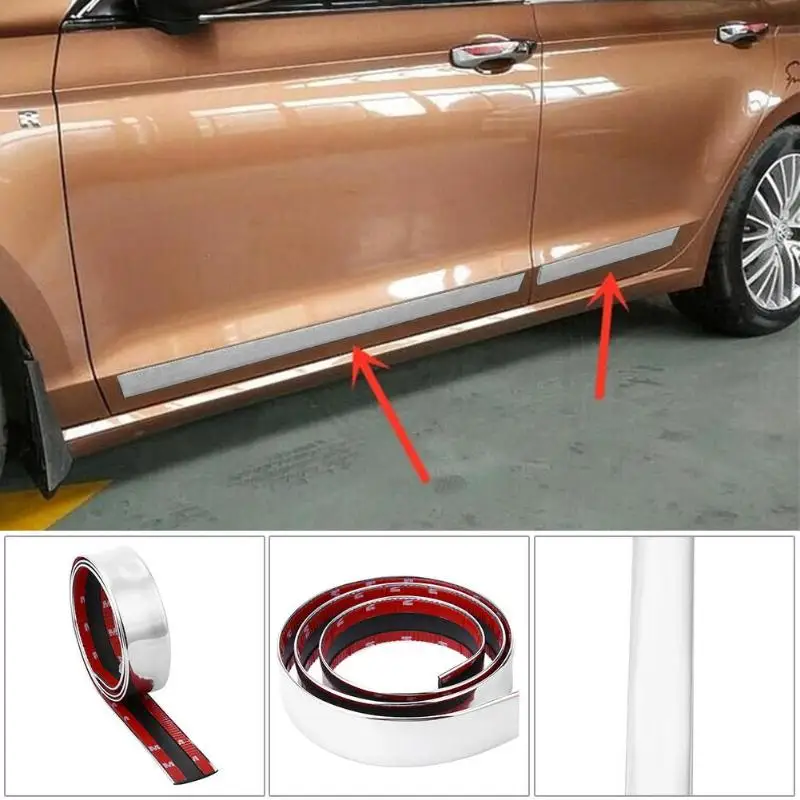 1M Auto Moulding Strip Front Bumper Strip Carbon Fiber Rubber Sticker