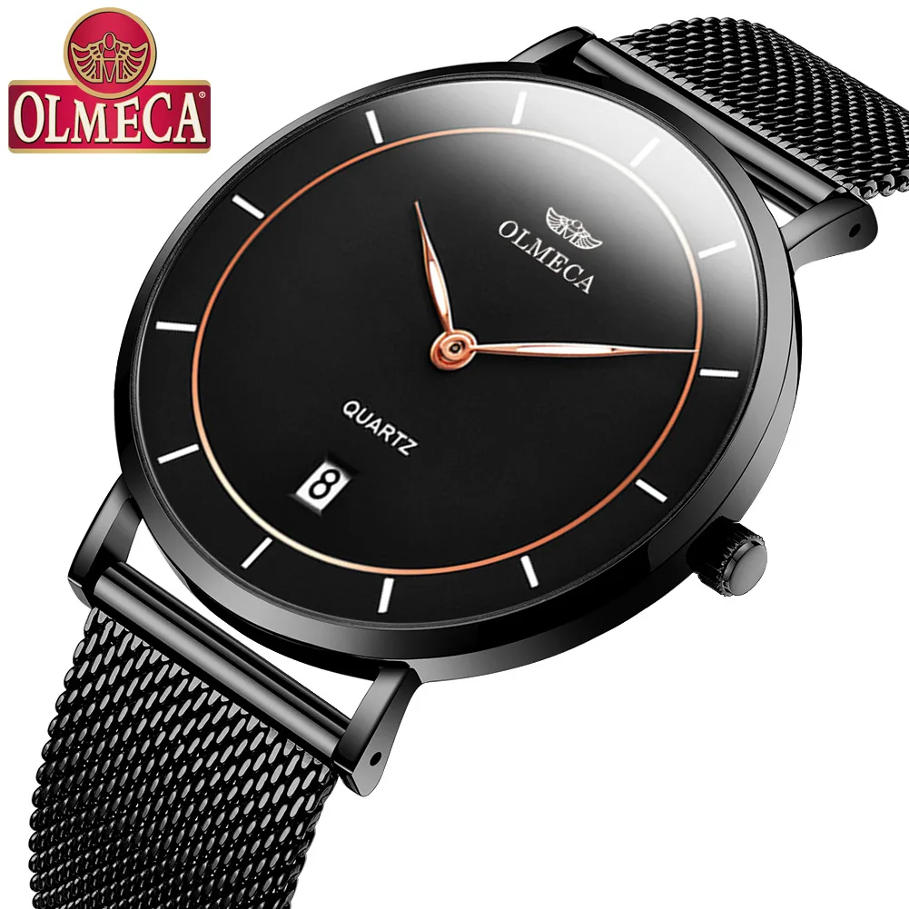 

OLMECA Watch for lady women business steel calendar lazada rose gold wholesale cross border Watch like Mk watch