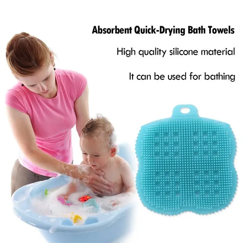 

103*98*21mm Silicone Baby Child Bath Brush Soft Super Absorbent Quick-Drying Bathing Brush For Children Adult