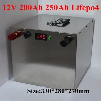 

12V 200Ah LiFePO4 250Ah Battery Pack for Solar Storage UPS Golf Trolley Golf Cart Marine RV Golf Cart Boat Caravan Solar Panel