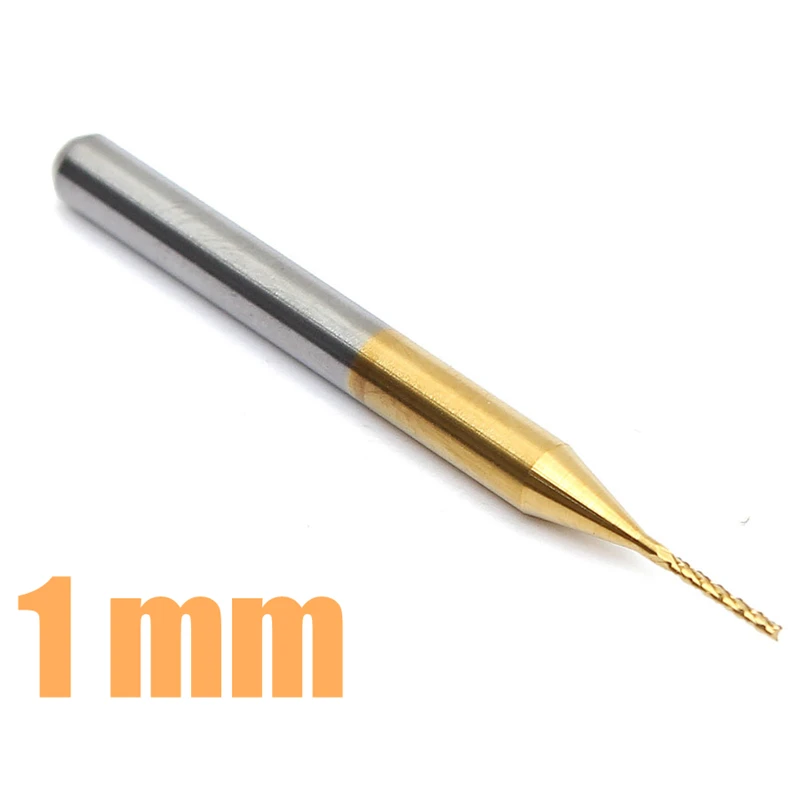 

Good Qualtiy 1mm Tungsten Steel Titanium Coat Carbide End Mill Engraving Bits CNC PCB Rotary Burrs Milling Cutter Drill Bit