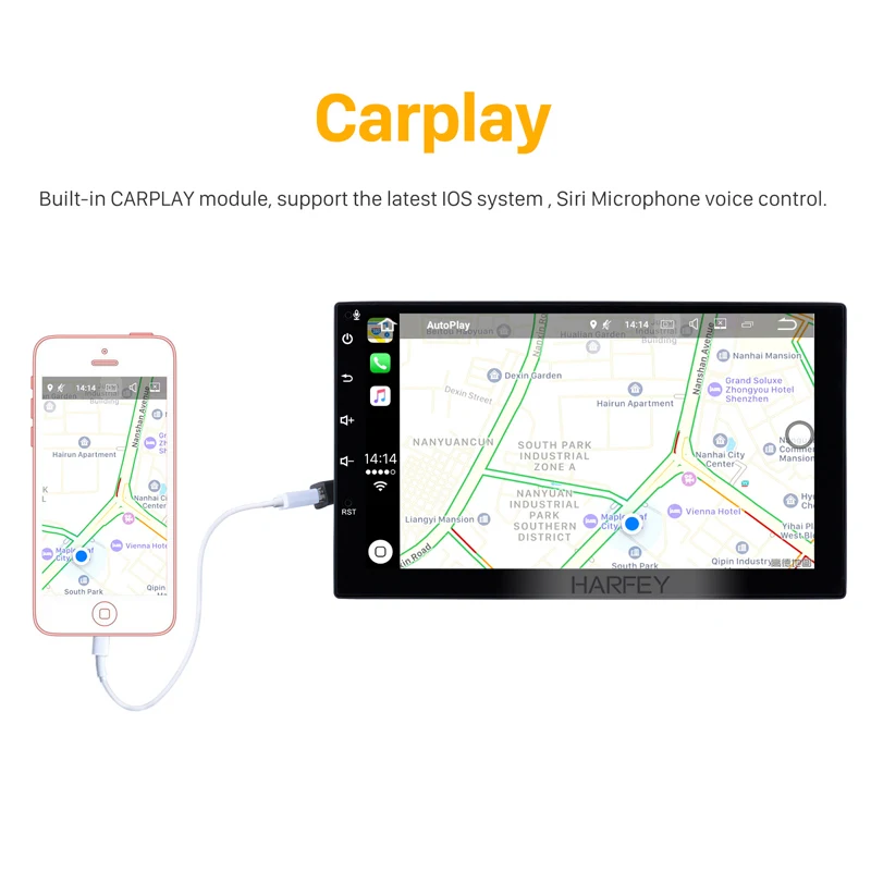 Harfey 1Din Универсальный gps Авто Радио Стерео Android 8 0/8 1 10 дюймов Автомобильный