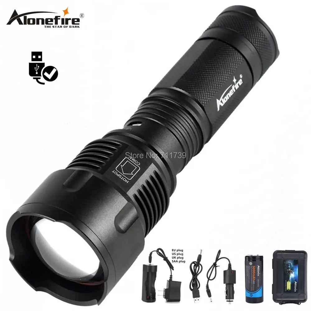 Фонарик AloneFire X981 аккумуляторный USB 26650 XML T6|light lantern|torch xml t626650 flashlight |