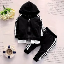 

2018 New Spring Autumn Baby Casual Tracksuit Children Boys Girls Hooded Jacket Pants 2Pcs Kids Suit Cotton Clothing Sport Sets
