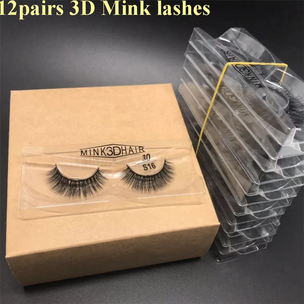 12 пар Misssexy lash натуральные 3D норковые накладные ресницы толстые Искусственные
