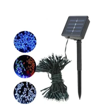 50/100/200 светодиодный светодиоды и солнечные лампы строковый свет rgb один цвет украшение свет для Рождественский светильник для освещения сада праздник Открытый Фея