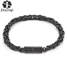 Jiayiqi Ретро мужской браслет из нержавеющей стали в стиле панк браслет с магнитными застежками уникальные скрученные браслеты Очаровательные мужские ювелирные изделия 22 см