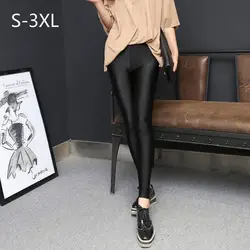 2018 новый для женщин облегающие эластичные леггинсы плотные леггинсы брюки для девочек узкие Джеггинсы мотобрюки черный плюс размеры