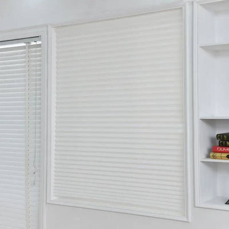 Persianas plisadas autoadhesivas medio Blackout ventanas cortinas para baño cocina balcón sombras Oficina Sala ciega Persianas plisadas autoadhesivas medio Blackout ventanas cortinas para baño cocina balcón sombras Oficina Sala ciega