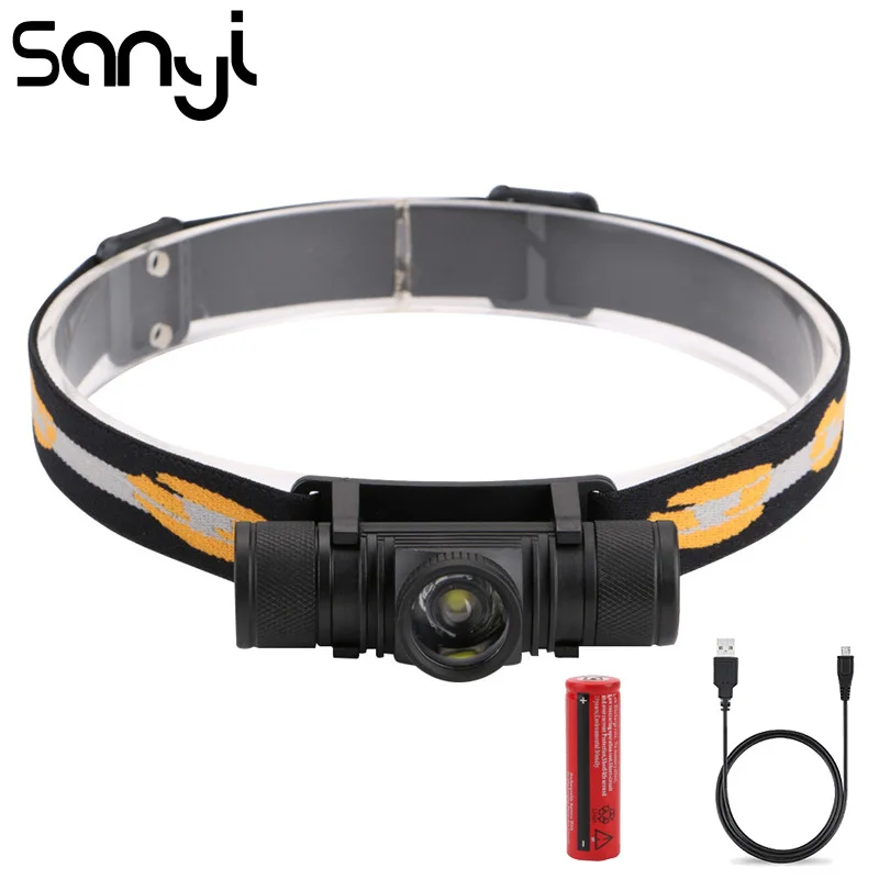 

SANYI Zoom 3800 LM Flashlight Forehead 1*XML-L2 100,000 Lifespan Headlamp by 18650 Battery Headlight Drop Shipping