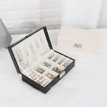 PU Leather Jewelry Organizer Women Stud Earrings Storage Box High-quality Jewelry Case Display Holder high quality pu leather three layer double drawer jewelry box jewelry display jewelry storage gift box