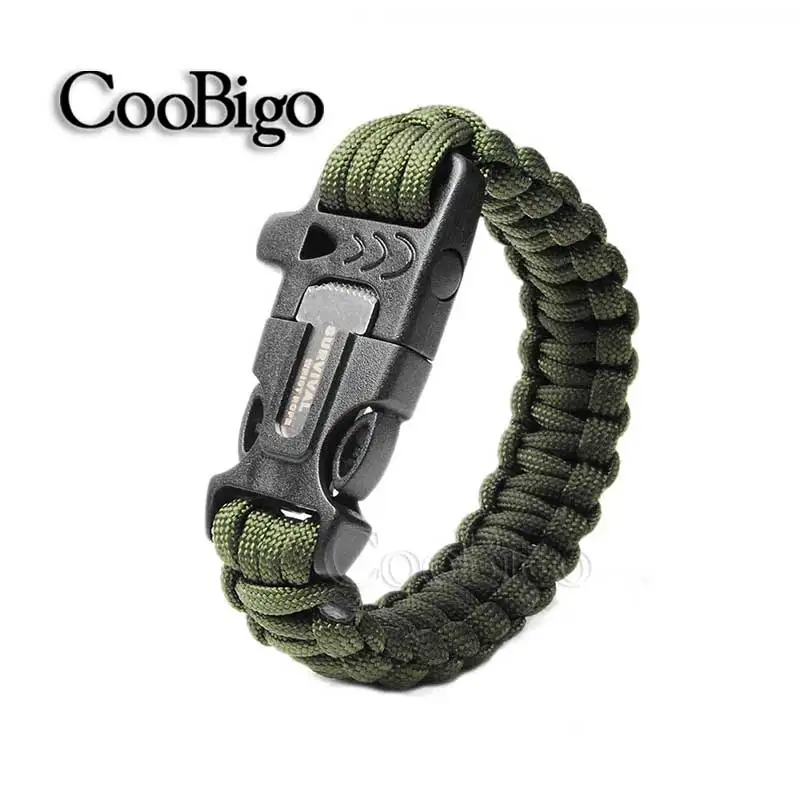 Скребок для браслета Paracord свисток с пряжкой в виде компаса парашютный шнур 550