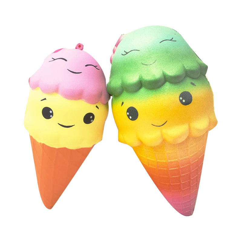 Colorful Kawaii Cute Squishy Ice Cream Scoop Slow Rising Jumbo Food Squishies Cream Relief Stress Squeeze 4