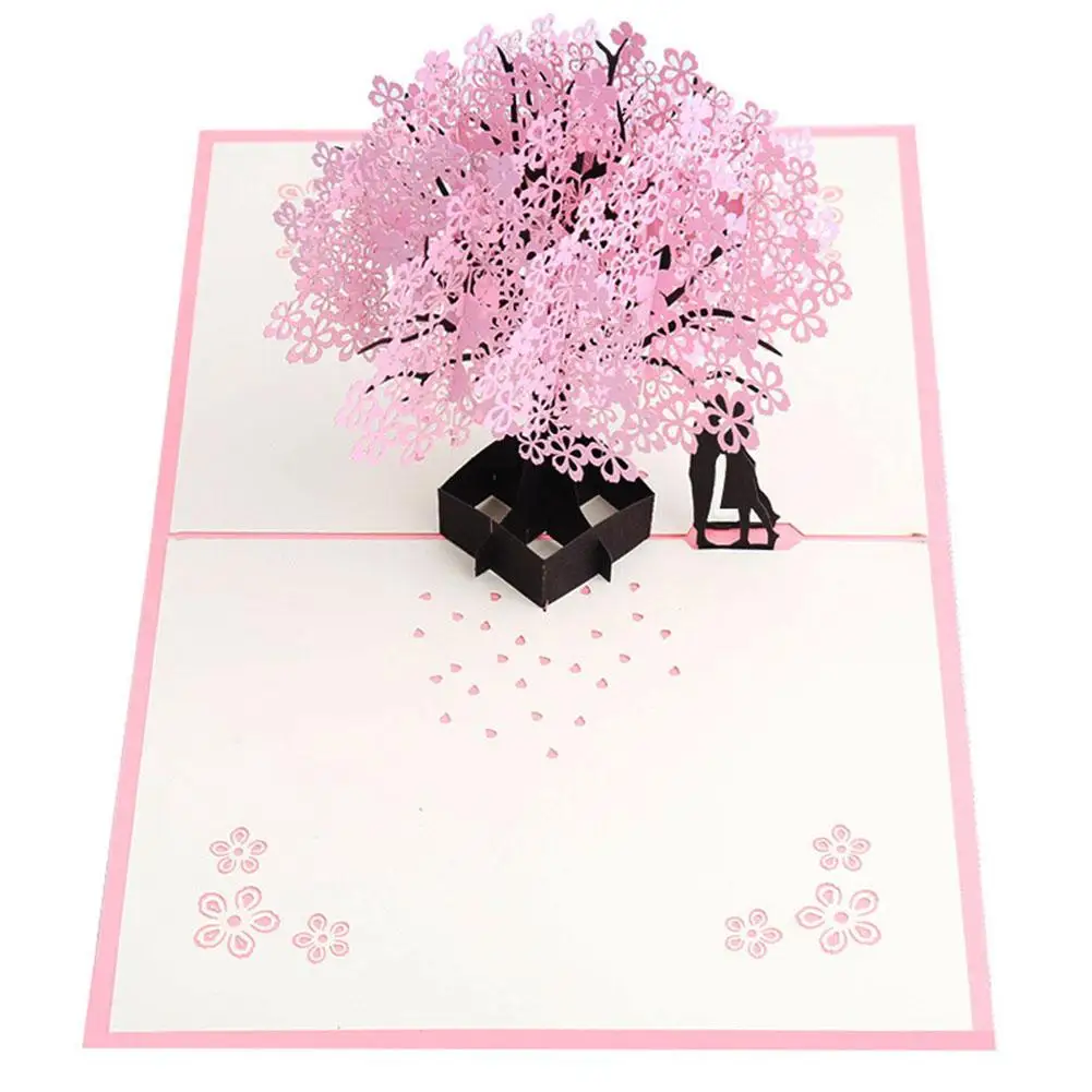 Адеинг Романтический 3D Вишневый цвет форма поздравительная открытка для дня рождения Свадебные товары для влюбленных