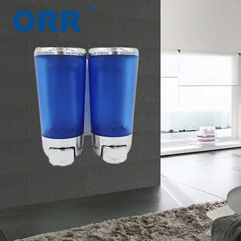 

Bathroom Soap Dispenser Wall 400ml Free Shipping Shower Liquid Hand Wash Container ABS Blue Color ORR