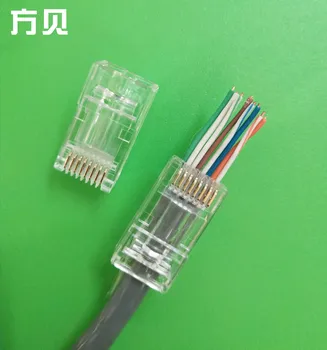 

CAT6 Six Non-Shielding through Hole Gold-Plated Crystal Head 8P8C Cable/RJ45 Crystal Head