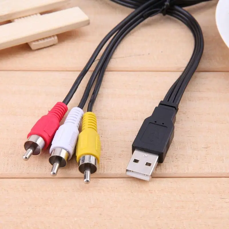 Кабель USB на RCA для HDD плеера 1 5 м футов папа 3 AV A/V ТВ адаптер кабель аудио av