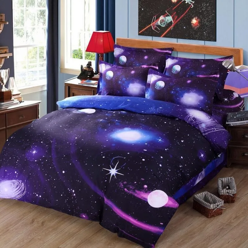 Galaxy Единорог постельное белье со звездами комплекты Стёганое одеяло наволочка