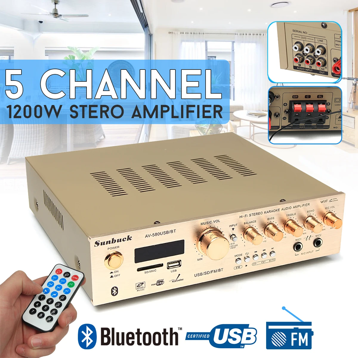 Aliexpress.com : Buy 3* 400W 580BT 5CH 220V Stereo