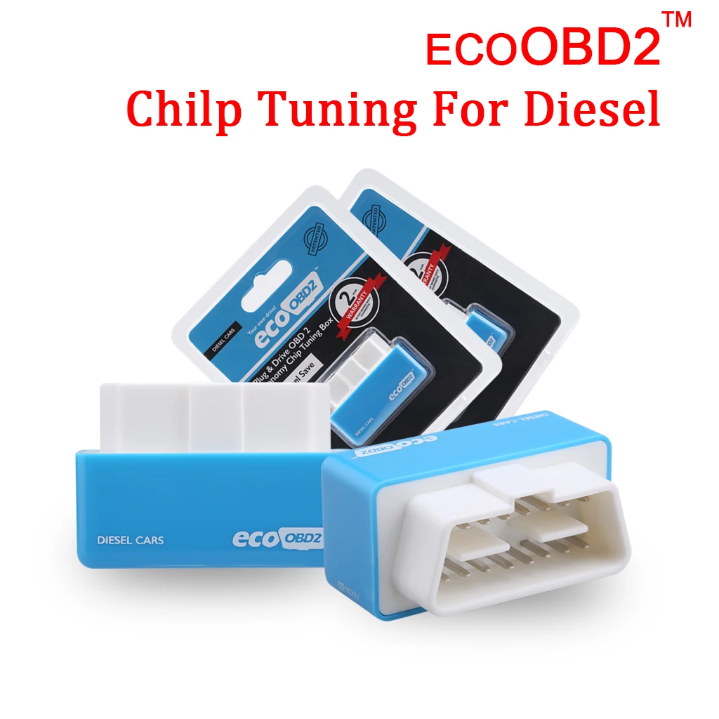 Мини Excelvan Blue Plug and Drive Eco OBD2 прозрачная коробка для настройки микросхем дизельных