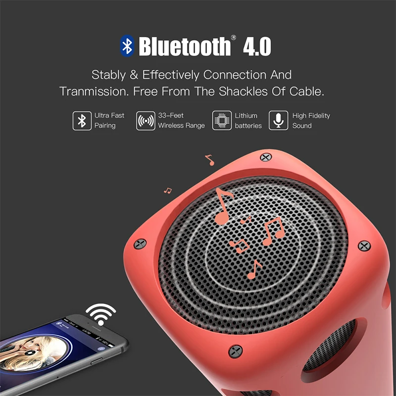 I2SE Портативный Bluetooth Динамик для кемпинга и велосипедных путешествий