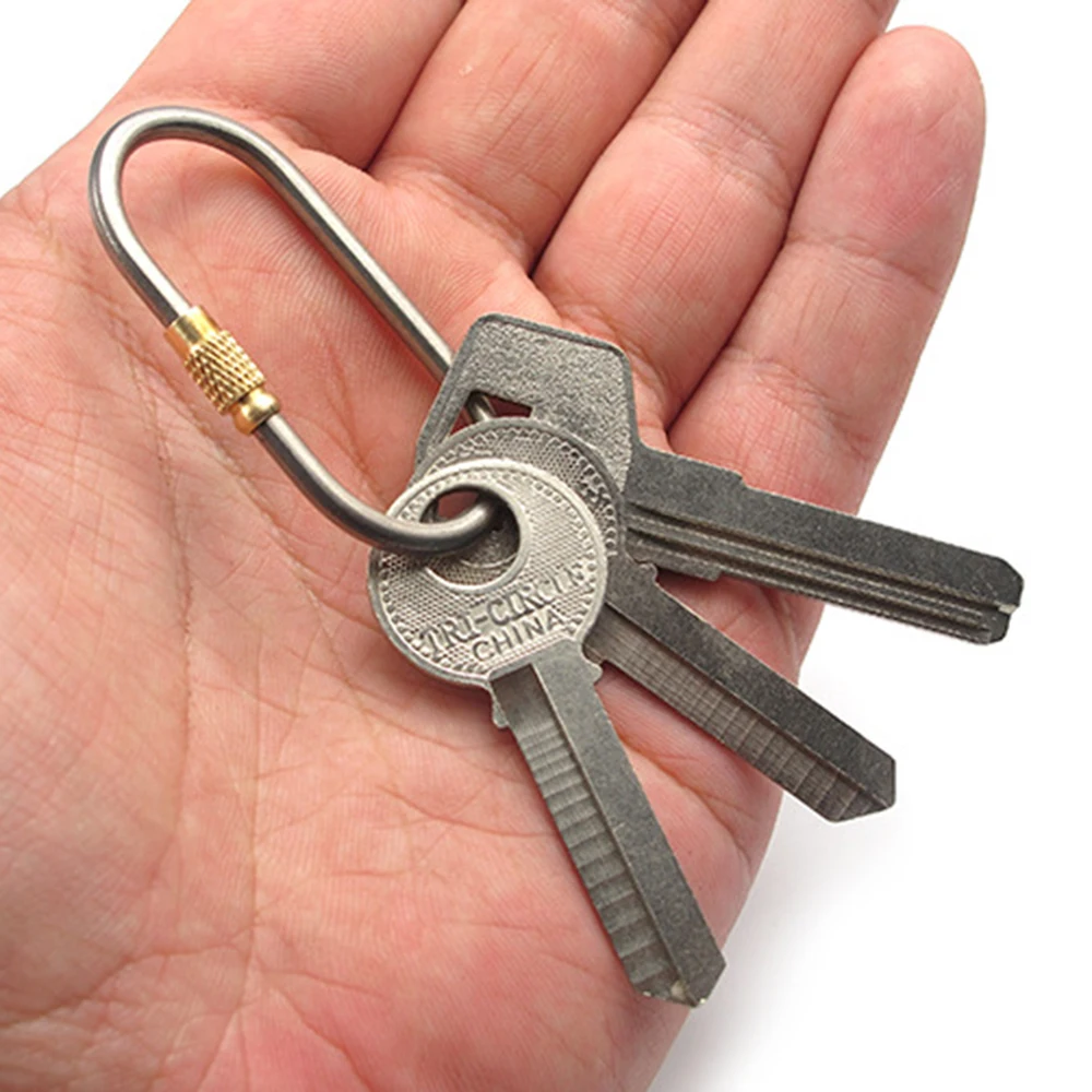 Super Lightweight Carabiner Key Ring Small Titanium Carabiner Clip Mini Lock Hook Twist Lock Key
