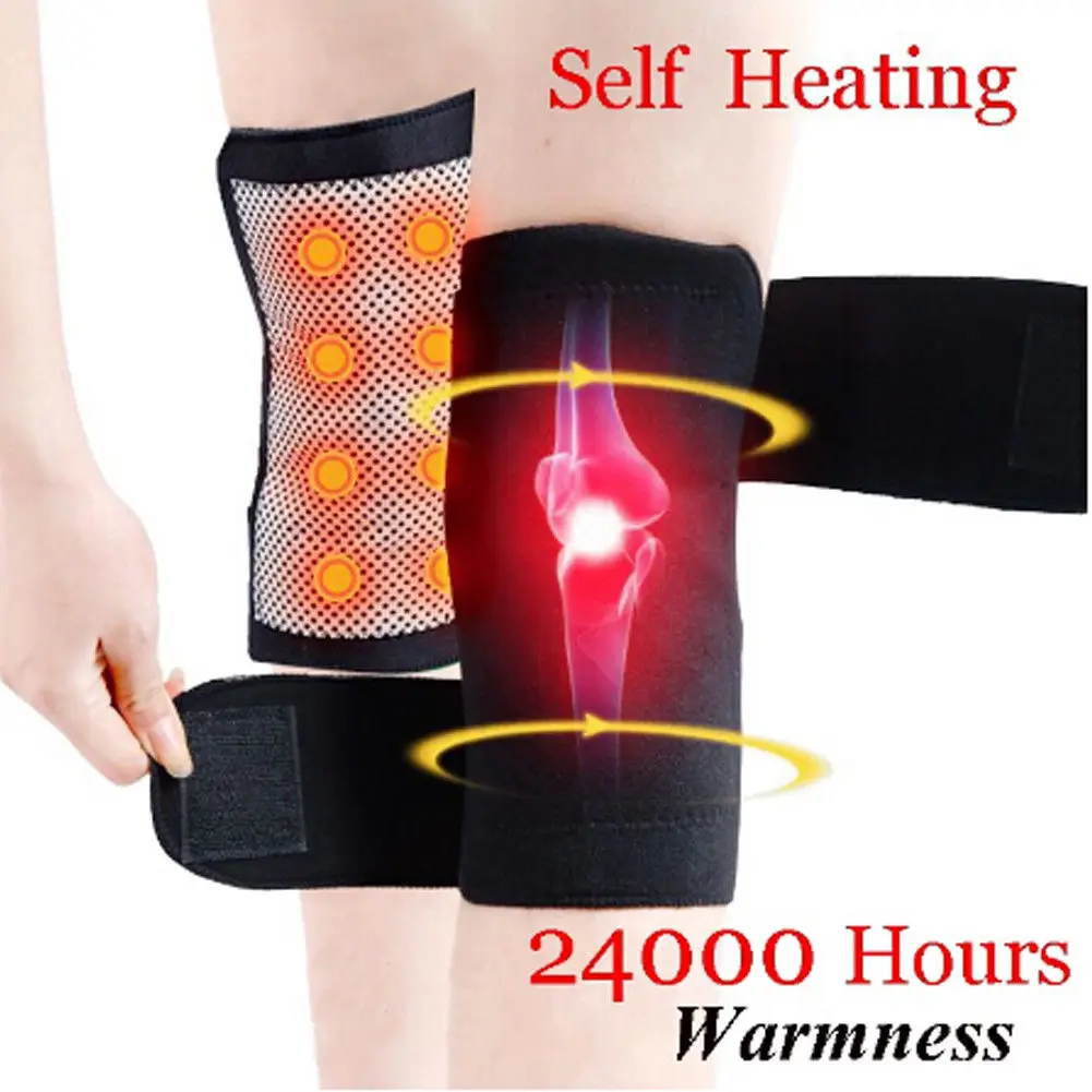 1Pair Self-heating Magnetic Therapy Warmth Knee Support Professional Protective Sports Knee Pads Soccer Running Warm Defensive