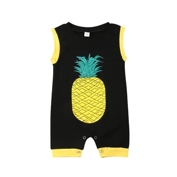 

Fashion For Newborn Baby Boys Sleeveless Cotton Pineapple Kids Bodysuit Jumpsuit New Born Baby Boy Clothes Cotton
