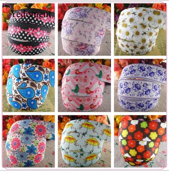 

18092712, 7/8" 22mm 10 yards flowers printed grosgrain ribbons DIY hair bows handmade materials