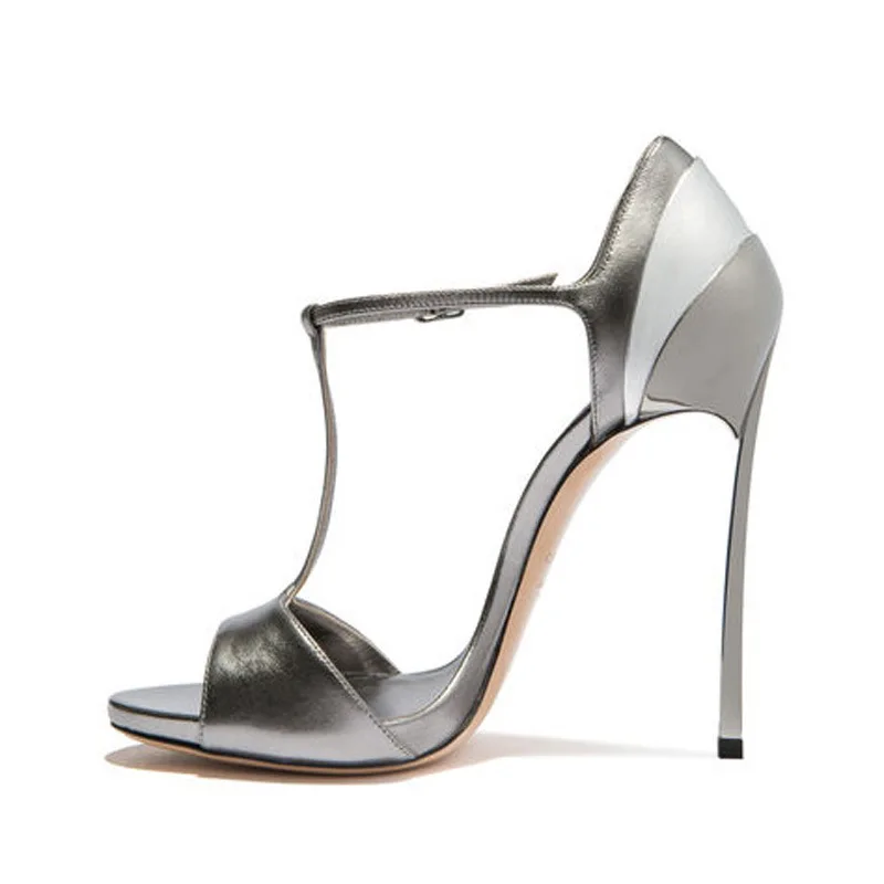

Moraima Snc 2019 New Design Concise Silver Stilettos Fashion Woman Peep Toe Thin Heel Sexy Sandal For Party Street Photography