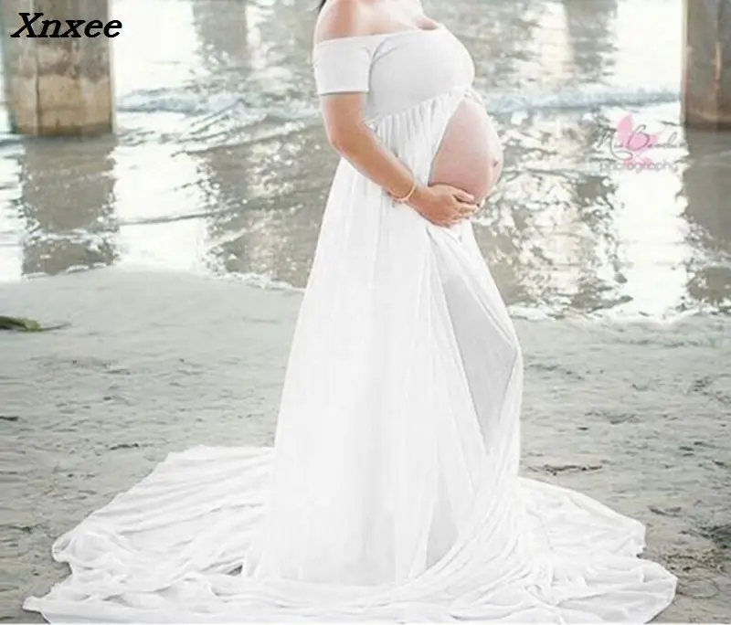 

Summer maternity dress maxi gown pregnant chiffon dress sexy pregnant photography clothing Xnxee
