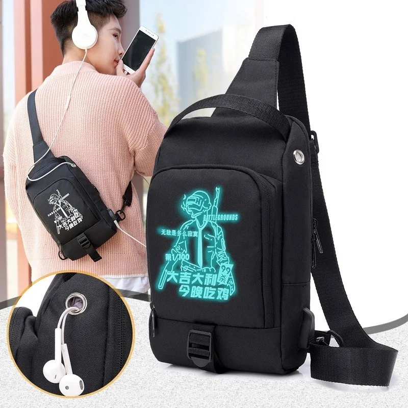 USB Backpack Men Teenage Boys Bagpack One Strap Shoulder Mochila Masculina Waterproof Chest Back ...