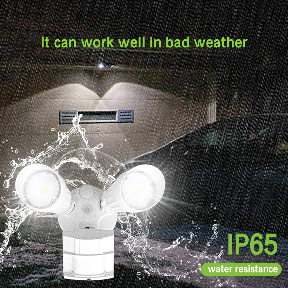 

3 Levels 36W 72 LED Wall Mount Flood Light Spot Lamp PIR Motion Sensor Detector Portable for Basement Garage Carbarn Cellar