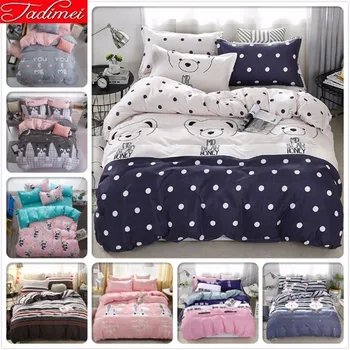 

New Fashion Duvet Cover 3/4 pcs Bedding Set Adult Kids Child Soft Cotton Bed Linen Single Full Queen King Size Bedspread 150x200