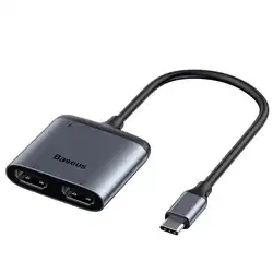 Baseus USB-C тип-c к двойной HDMI 4 к Dispaly PD адаптер быстрой зарядки концентратор док-станция концертный кабель 2019 Горячая дропшиппинг