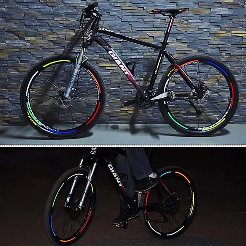Bicycle Reflector Fluorescent MTB Bike Reflector Sticker Cycling Wheel Rim Reflective Stickers Decal Bicycle Accessories
