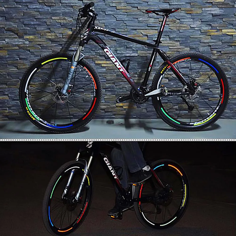Reflector de bicicleta fluorescente MTB bicicleta Reflector pegatina rueda de ciclismo pegatinas reflectantes calcomanía accesorios de bicicleta