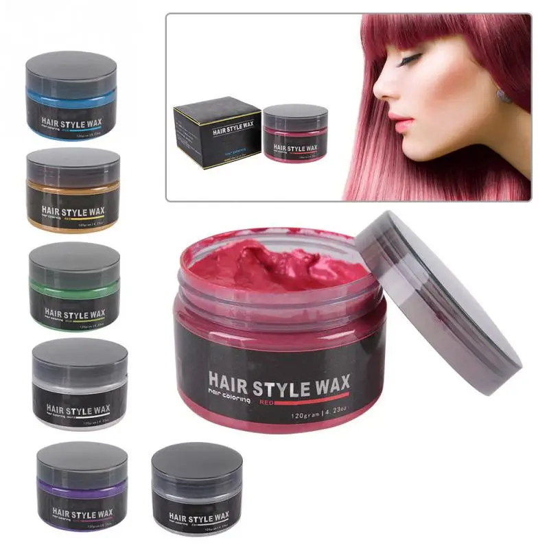 120g Color Hair Wax Styling Pomade Disposable Hair Dye Coloring Mud