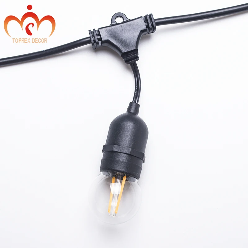 10m / 32.8ft E27 black Dropping festoon lights christmas party decoration outdoor belt lighting  commercial patio light stringer