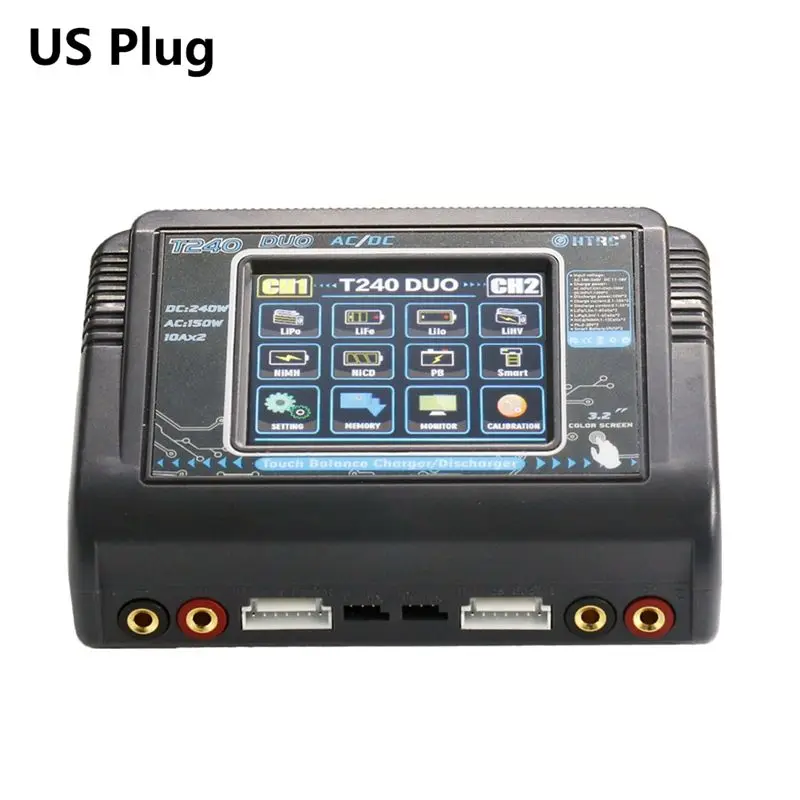 

HTRC T240 Duo 10A Dual Channel Battery Balance Charger dis Charger for RC Model