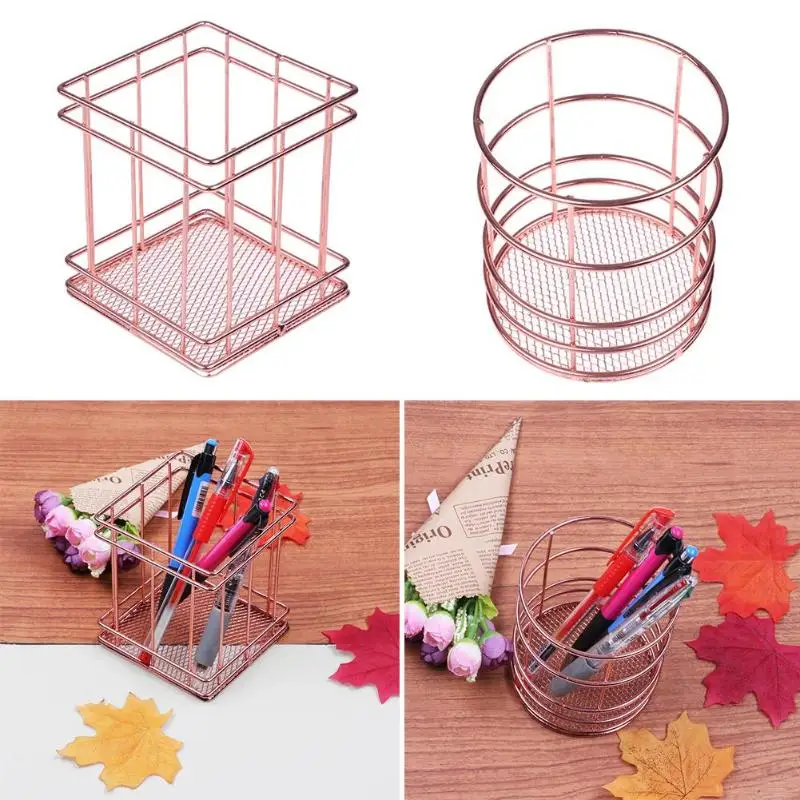 Creative Mesh Desk Organizer Storage Box Pen Holder Storage Box Iron