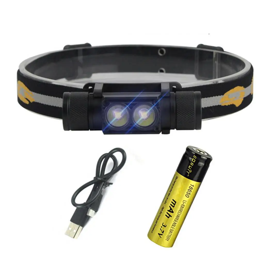

Practical Waterproof Adjustable Double LED Headlights 5V Set Micro USB IPX6 Outdoor 100-200m Sport XPG2 Light